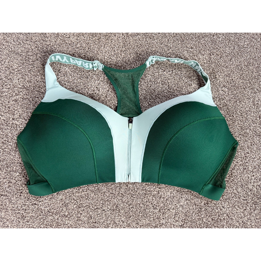 Adidas x Ivy Park Green Longline Zip Front Sports Bra Plus Size 3X Approx